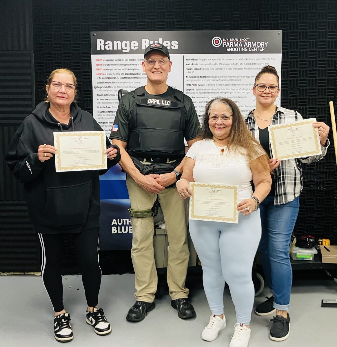 CCW class graduates with their instructor at Parma Armory